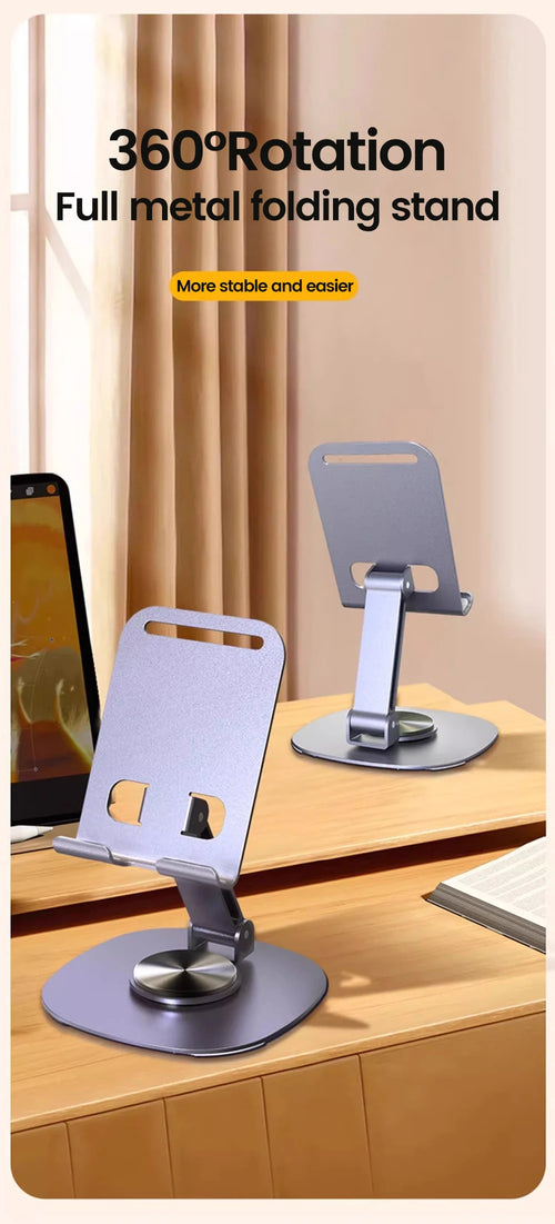 Elough 360° Rotation Portable Tablet Holder For iPad iPhone 15 Xiaomi Folding Lazy Desktop Live Mobile Phone Stand Mount Bracket
