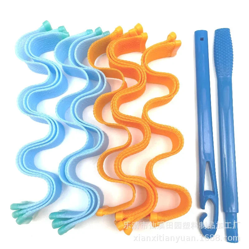 12/18PCS Hair Curler Hair Rollers Heatless Curler Curling Tongs Headband