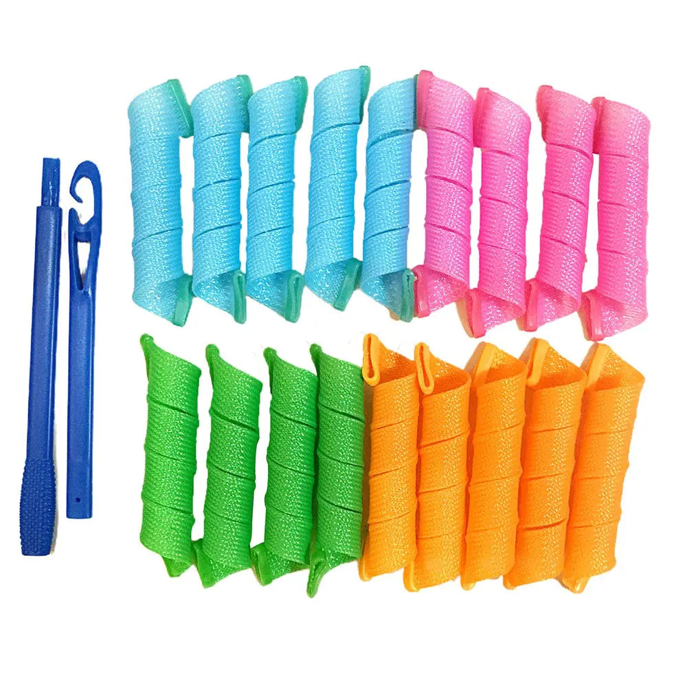 12/18PCS Hair Curler Hair Rollers Heatless Curler Curling Tongs Headband