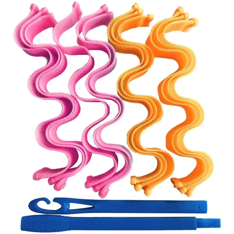 12/18PCS Hair Curler Hair Rollers Heatless Curler Curling Tongs Headband